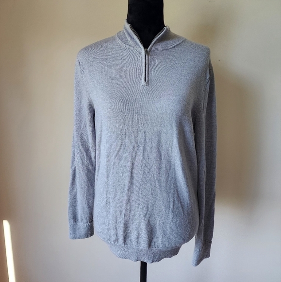 Nordstrom 100% Washable Merino Wool Gray Sweater  Men's Size S. - Picture 1 of 7
